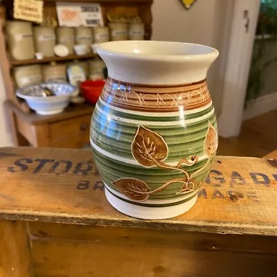 Buy Vintage Dragon Pottery Rhayader Wales – Patterned Shaped Vase – Retro!  • 4.99£
