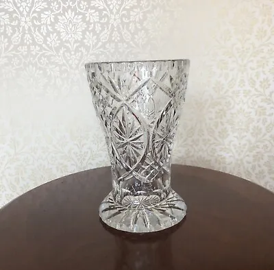 Buy Beautiful Heavy Vintage Cut Glass Vase • 20£