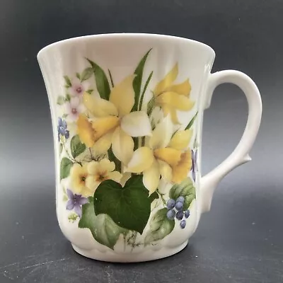 Buy Vintage Sheltonian Daffodils Small English Bone China Mug Height 8cm • 19.90£