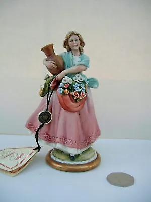 Buy Capodimonte Porcelain, Girl With Pitcher  Height 6  (150mm) Good Condition. • 75£