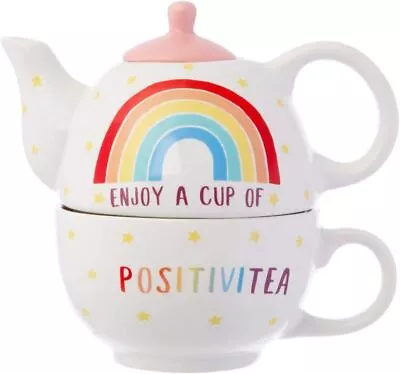 Buy Sass & Belle Rainbow Positivitea Tea For One Teapot Mug • 16.99£
