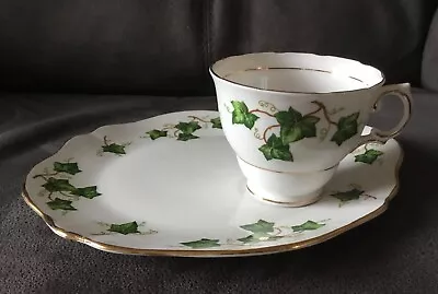 Buy Vintage Colclough Ivy Leaf Bone China Tennis Set Teacup & Biscuit Sandwich Plate • 10£