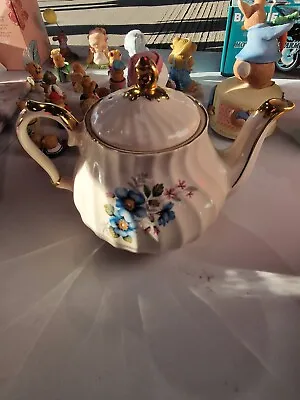 Buy Tea Teapot SADLER  Flowers Gold Detail 9 Inch VINTAGE Dining England • 43£