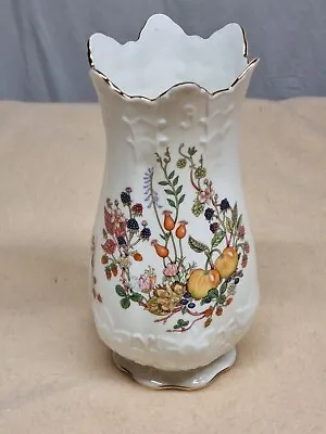 Buy Aynsley Somerset Pattern 8 Inch Bone China Vase In Floral Multi Colour On White • 12.85£