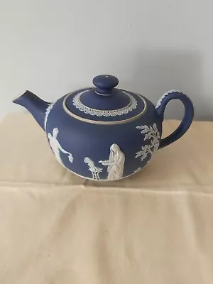 Buy Vintage Adams Of Tunstall Cobalt Blue Jasperware Jasper Teapot VGC • 16.50£