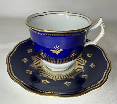 Buy Rare Antique George Jones Crescent Sons China Small Teacup & Saucer Cobalt Blue • 37.59£