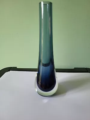 Buy A Vintage Caithness Hand-blown Blue Glass  Bud Vase: 7.5  Tall: Vg Condition • 7.99£