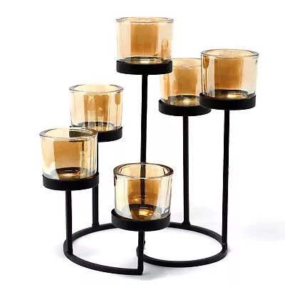 Buy Centrepiece Iron Votive Candle Tea Light Holder 6 Cup Circular Tree • 24.99£