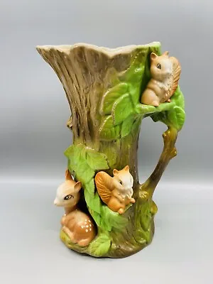 Buy Vintage Withernsea Eastgate Pottery Fauna Forest Creatures Vase Deer/Squirrels  • 18£