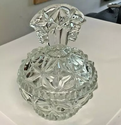 Buy Art Deco Heavy Glass Trinket Box Lidded Pot Original Vintage Glassware 7in Tall • 25£