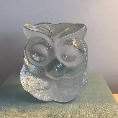 Buy Vintage Glass Owl. Swedish Art Glass By Lars Hellesten For Skruf.  Paperweight • 10£