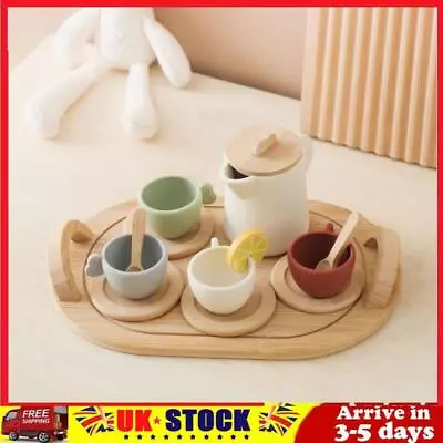 Buy 9pcs/10pcs Role Play Wooden Tea Set Tea Party Set Play Food Playset For Kids • 17.39£