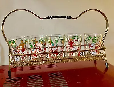 Buy 1960s Vintage Retro Kitsch Atomic Drinks Bar Stand & Shot Glasses • 9.99£