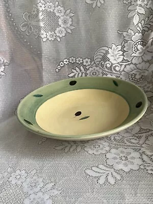Buy Vintage Poole Green Fresco Bowl 23.5cm Diamter Good Used Condition • 14.99£