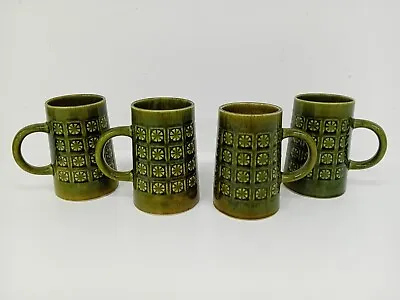 Buy X4 Vintage Holkham Pottery Green Ceramic Mug Collection - H47 • 9.99£