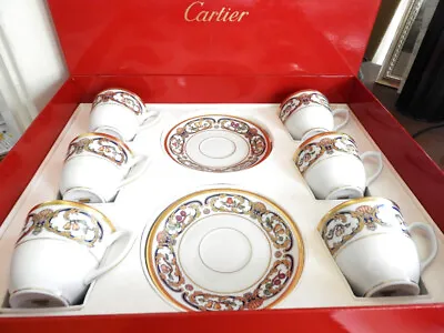 Buy Cartier Limoges LA MAISON DU PRINCE Set Of 6 Cups And Saucers - MINT IN BOX!  • 1,128.49£