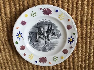 Buy Antique 19th Century Staffordshire Pearl Ware  Transfer Nursery Plate • 50£