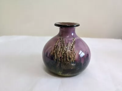 Buy Vintage Longpark Torquay Ware Small Vase Unusual Design Purple 6.5cm Tall Devon • 9.99£