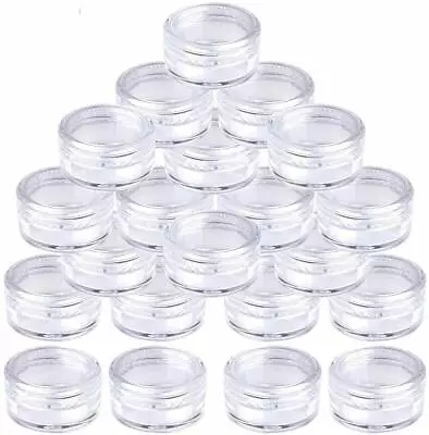 Buy Small Empty Clear Plastic Sample Travel Jar Containers Round Cosmetic Makeup Pot • 2.75£