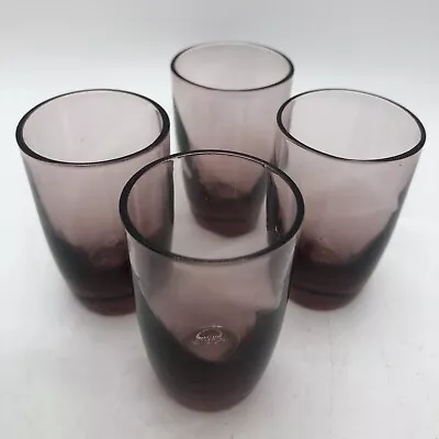 Buy FOUR AMETHYSTS SHOT GLASSES 2.25” X 1.5  MARKED ON BOTTOMS • 14.15£