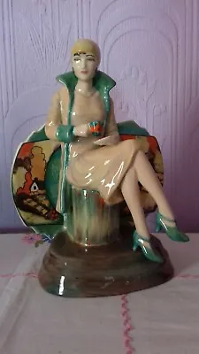 Buy Kevin Francis/Peggy Davies Art Deco Figure : Afternoon Tea (Green) : Signed • 175£