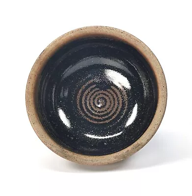 Buy Vintage Studio Pottery Stoneware Bowl Tenmoku Glazed Interior • 18£