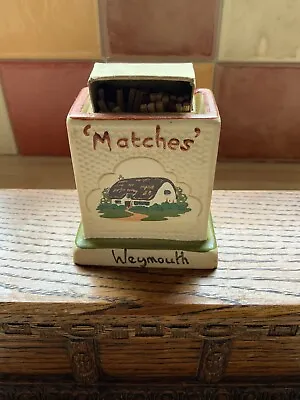 Buy MANOR WARE VINTAGE “WEYMOUTH” MATCHES HOLDER . 2 1/2  Tall • 8.99£