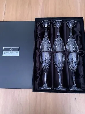 Buy Royal Doulton Crystal Wine Glasses X 6 'Cicant' Boxed  Excellent Condition • 65.01£