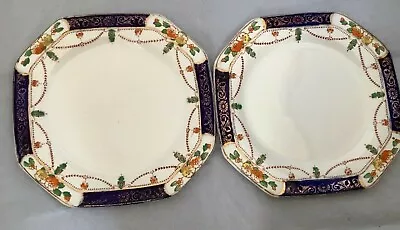 Buy Set Of 2 Alfred Meakin Plates Blue And White Rim With A Floral Pattern  • 8.99£