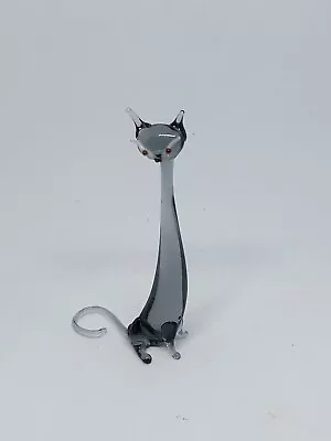 Buy  Small Glass Long Neck Cat Hand-blown Figurine Ornament Collectable  • 17£