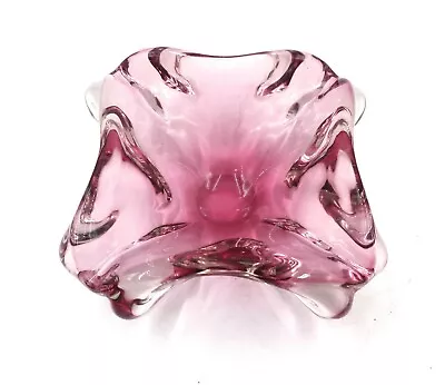 Buy Czech Bohemian Pink Art Glass Bowl  Ashtray • 18.50£