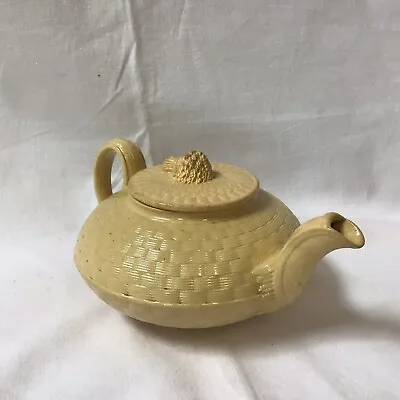 Buy Early 19th Century Wedgwood Creamware, Caneware Teapot, Basket Weave Moulding • 250£