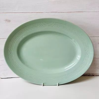 Buy Vintage Woods Ware Beryl Green Large Oval Platter Serving Plate. 35cms • 16£