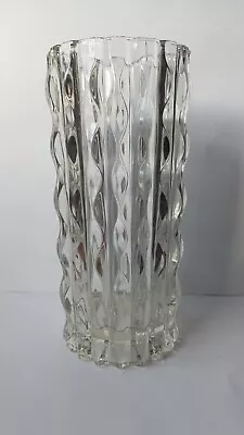 Buy Vintage Italian FIDENZA Glass Pressed Clear  Vase • 18£