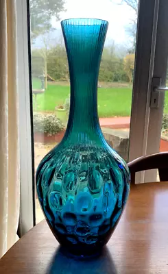 Buy Beautiful Large Vintage Glass Vase Cobalt Blue 47cm High Empoli Glass • 45£