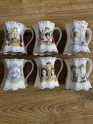 Buy Set Of Six Staffordshire China Coronation Mugs / Tankards • 14.95£