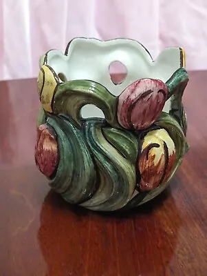Buy De Klomp Delftware Signed Hand Painted Poly Tulip Pot Vase Planter  4  X 4  • 11.37£