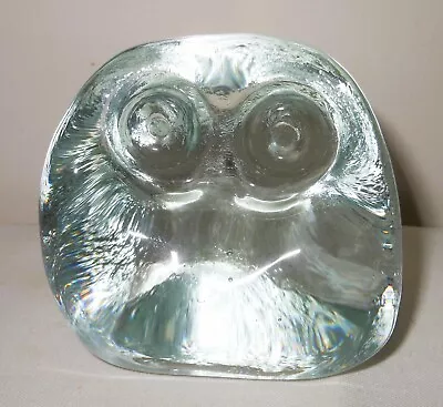 Buy Swedish Crystal Block Owl Figure, Kosta Boda Or Similar • 12.50£