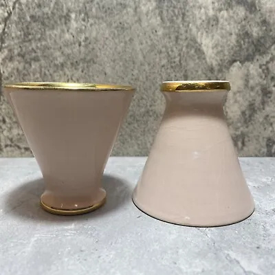 Buy VINTAGE Jersey Pottery Demitasse Coffee Cups Blush Pink & Gold Gilding Pair 2 • 21.99£