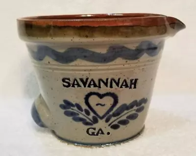 Buy Studio Pottery Bowl With Handle & Spout  Savannah GA  Blue Gray Salt Glaze 5  • 24.01£