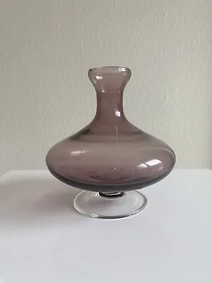 Buy Vintage Glass Amethyst Hand Blown Bud Vase With Pedestal • 8.67£