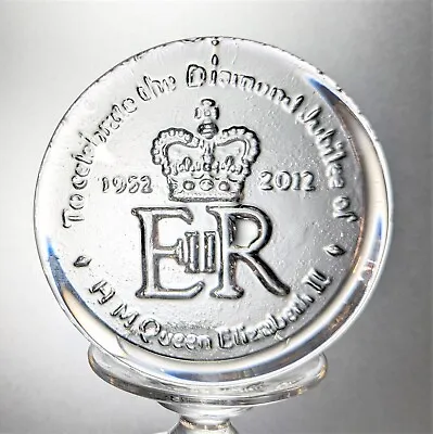Buy Heavy DARTINGTON Glass Paperweight Commemorating QEII Diamond Jubilee - 650g • 12.50£