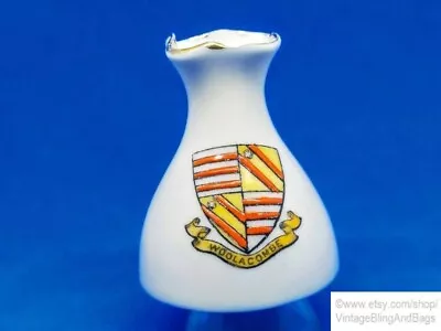 Buy 53x46mm 1930s Antique Woolacombe Crestware Vase, Tuscan China Devon Vase #63 • 5.50£