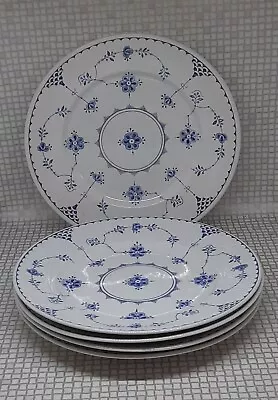 Buy Furnivals Blue Denmark Ribbed Dinner Plates Set Of 5 26cm 10  Diameter Vintage  • 74.99£