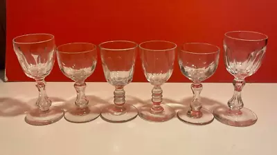 Buy Set Of 6 Victorian/Victorian Style Glasses With Hexagonal Baluster And Ring Stem • 27.99£