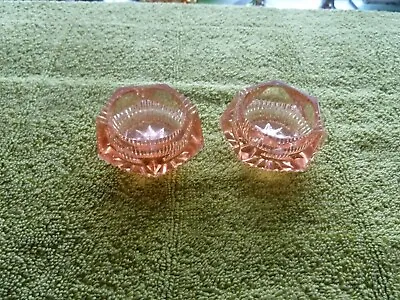 Buy 2 X Vintage 30's Rare Pink Depression Glass Salt Cellar Dishes • 18£