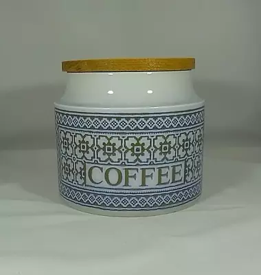 Buy Hornsea Tapestry Pattern Coffee Storage Jar Wooden Lid Collectable • 8£