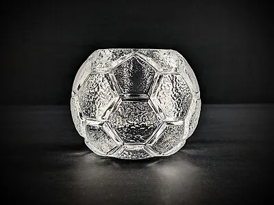 Buy Orrefors Fooball Ice Glass Votive Candle Holder, Textured Soccer Ball, Signed • 12£