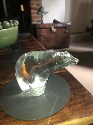Buy Lovely Vintage Wedgwood Glass Polar Bear Figurine • 12£