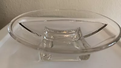 Buy Vintage Cambridge Glass Co. Square Pattern 6.5 Divided Bowl MCM Art Deco Clear • 14.38£
